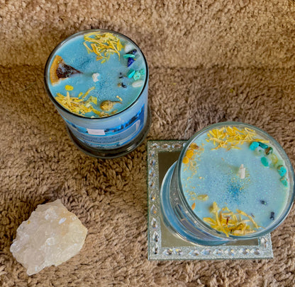 THROAT CHAKRA HEALING CANDLE 💙